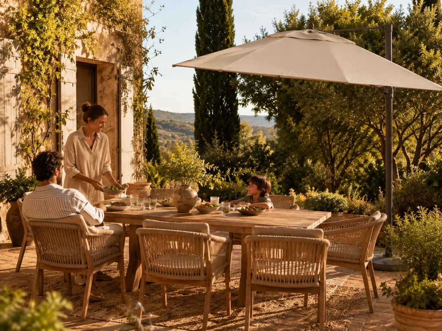 Jardin — Ensemble de jardin table 240 cm + 8 chaises Caitlyn - Plusieurs coloris